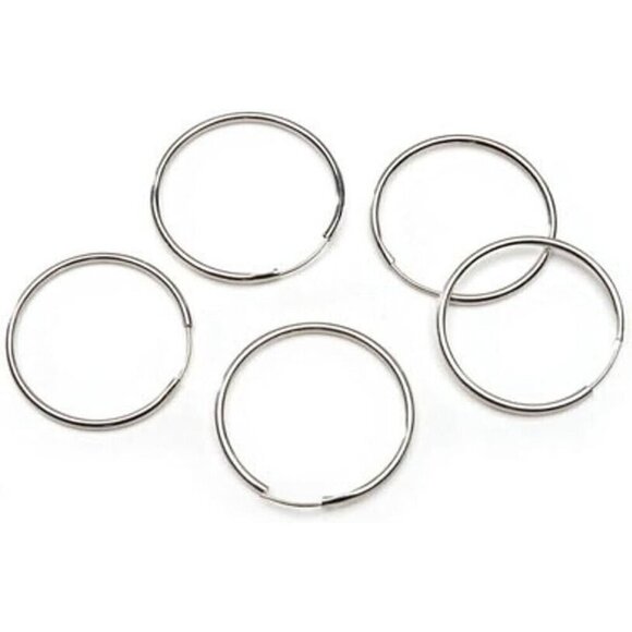 Darice Jewelry Designer Silver Tone 22mm Endless Hoop Earrings 7 Pairs - Picture 1 of 1